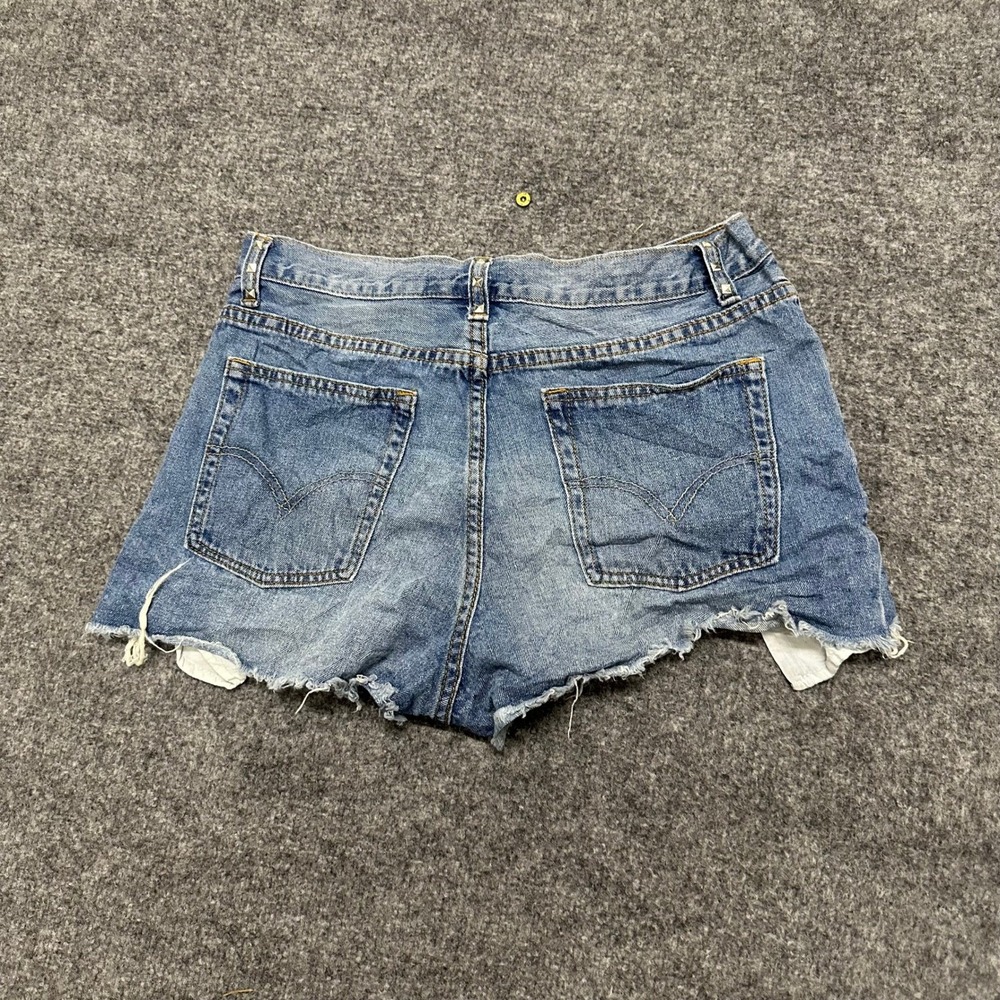 Signature 8 Shorts Womens Size L Blue Studded Distressed Cut Off Denim Festival